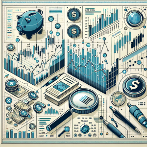 An informational visual depiction showcasing the historical trends of the S&P 500 and NASDAQ stock market indices. Include line graphs, key data points, and indicators that are essential for investors to understand. Also incorporate symbols of financial literacy and investment such as coins, a spreadsheet, and a magnifying glass analyzing a financial report.