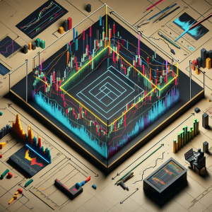 A graphical representation depicting a 'Rectangle Pattern' used in trading. The main image should be of a complex stock chart with colored lines, highs and lows, price indicators, and volumes, with a distinct rectangle pattern highlighted. The rectangle pattern indicates consolidation, symbolising a period where the price moves within a narrow range before breaking out. Include annotation arrows and textual descriptions to guide readers about how to interpret and use the rectangle pattern for trading decisions. The scene should reflect the seriousness and complexity of financial markets.